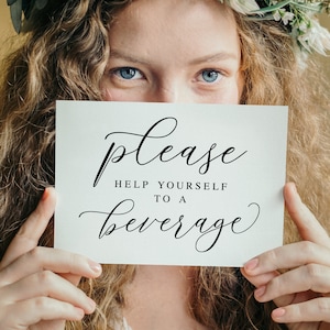 Modern Minimalist Wedding Beverage Bar Sign (Digital Download)