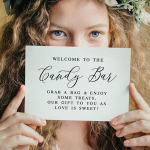 Candy Bar Wedding Sign: Modern Minimalist Reception Decor (Digital Download)