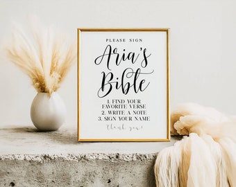 Please Sign Baby Bible, Baby Shower Guest Book Sign, Bible Guestbook Sign, Wedding Printables, Baby Shower Guestbook, Digital Download