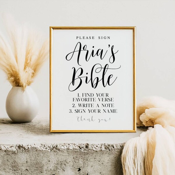 Please Sign Baby Bible, Baby Shower Guest Book Sign, Bible Guestbook Sign, Wedding Printables, Baby Shower Guestbook, Digital Download