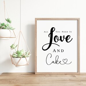 Love and Cake Wedding Sign: Printable Cake Table Decor (PDF & JPG)