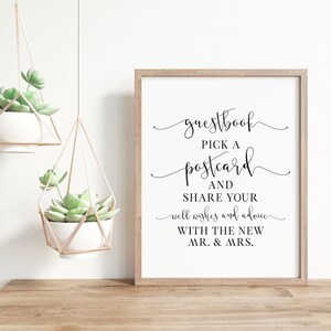 Postcard Guestbook, Wedding Signs, Wedding Download, Wedding Decor Sign, Postcard Guest Book, Wedding Printables, Wedding Reception Signs