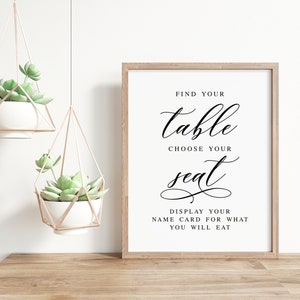 Wedding Table Seating Sign: Elegant Reception Decor (PDF & JPG)