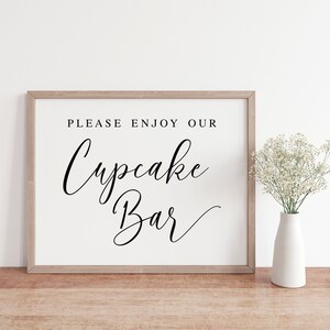 Cupcake Bar Wedding Sign: Elegant Calligraphy (Digital Download)