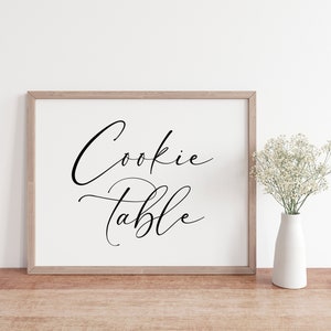 Cookie Table Wedding Sign: Elegant Script Printable (PDF & JPG)