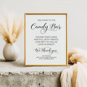 Candy Bar Wedding Sign: Sweet Treats Table Decor (Digital Download)
