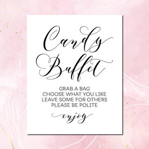 Candy Buffet, Grab A Bag And Fill It Up, Wedding Signs, Wedding Candy Sign, Candy Buffet Sign, Wedding Sayings, Dessert Bar Sign Printable