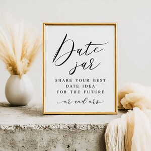 Date Jar Sign, Share Your Best Date Ideas For The Future Mr And Mrs, Wedding Signs, Bridal Shower Sign, Wedding Prints, Wedding Printables