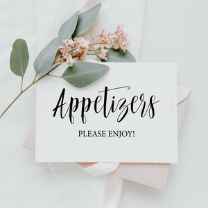 Appetizers Wedding Sign: Elegant Table Decor (Digital Download)