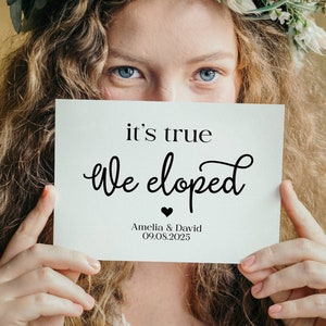 We Eloped Photoshoot Sign: Wedding Announcement (Digital Download)