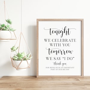 Rehearsal Dinner Sign: Wedding Celebration Printable (PDF & JPG)