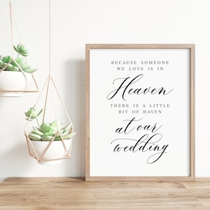 Wedding Memorial Sign: Heaven Quote (PDF & JPG)
