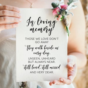 Wedding Memorial Sign: Modern Minimalist Memory Table (Digital Download)