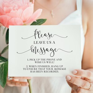 Wedding Audio Guestbook Sign: Elegant Message Printable (PDF & JPG)