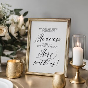 Wedding Memorial Sign: Heaven Quote Printable (PDF & JPG)