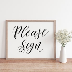 Please Sign - Wedding Guest Book Sign Printable (PDF & JPG)
