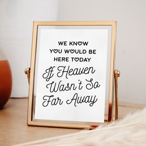 Memorial Wedding Sign: Minimalist Memory Table Decor (Digital Download)