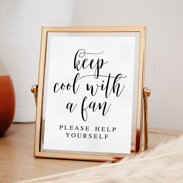 Keep Cool With A Fan, Please Help Yourself, Wedding Signs, Wedding Fan Sign, Summer Wedding Sign, Wedding Fans, Wedding Reception Signs