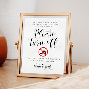 Unplugged Wedding Ceremony Sign: No Phones or Cameras (Digital Download)