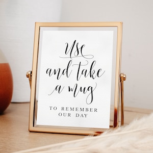 Wedding Mug Sign: Elegant Calligraphy Printable (Digital Download)