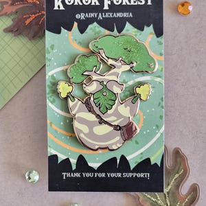 Hestu Korok Enamel Pin with Glitter, Handcrafted