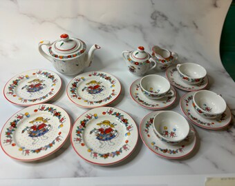 Mary Engelbreit Miniature Tea Set - Playful Cat, Nieman Marcus Exclusive