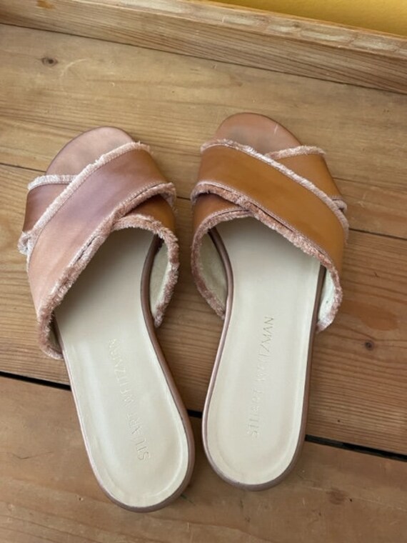 Stuart Weitzman Pink Satin Sandals Flat size 8.5 Etsy UK