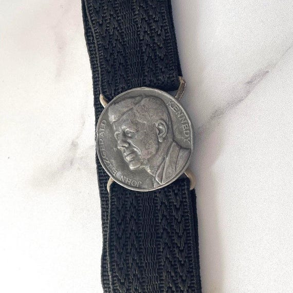 John F. Kennedy Black belt - JFK Collectible Clothing - JFK coin