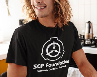 SCP Logo with Bottom Text Slogan Short-Sleeve Unisex T-Shirt