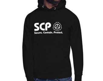 SCP White Logo and Slogan Unisex Hoodie