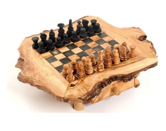 Jeu d'échecs en bois d'olivier - 30/30cm