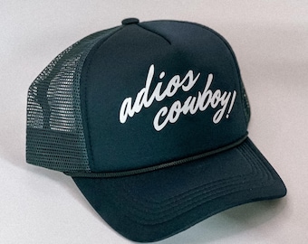 Cappello da camionista Adios Cowboy Cappello da camionista alla moda Cappello da cowboy unisex Cappello da camionista personalizzato divertente Regalo da cowboy occidentale Cappello da camionista minimalista Cowgirl
