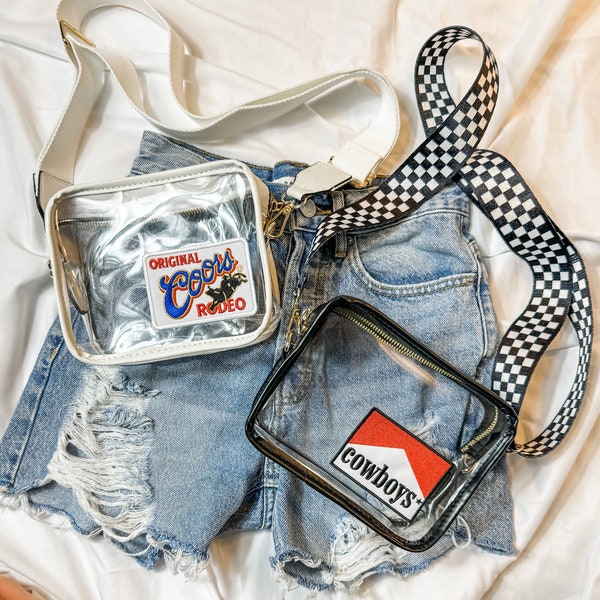 NFR Fashion Western Crossbody Purse Clear Crossbody Bag for NFR Custom Western Purse NFR Outfit Shoulder Bag Guitar Strap Purse Stadium