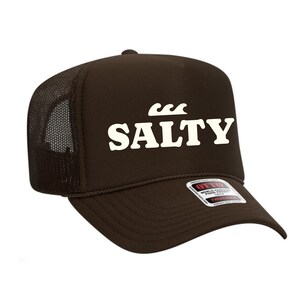 Salty Trucker Hat Pray For Surf Custom Trucker Hat Puff Print Beach Hat Unisex Surfer Hat Wave Salty Beach Trucker Hat Summer Vacation Hat