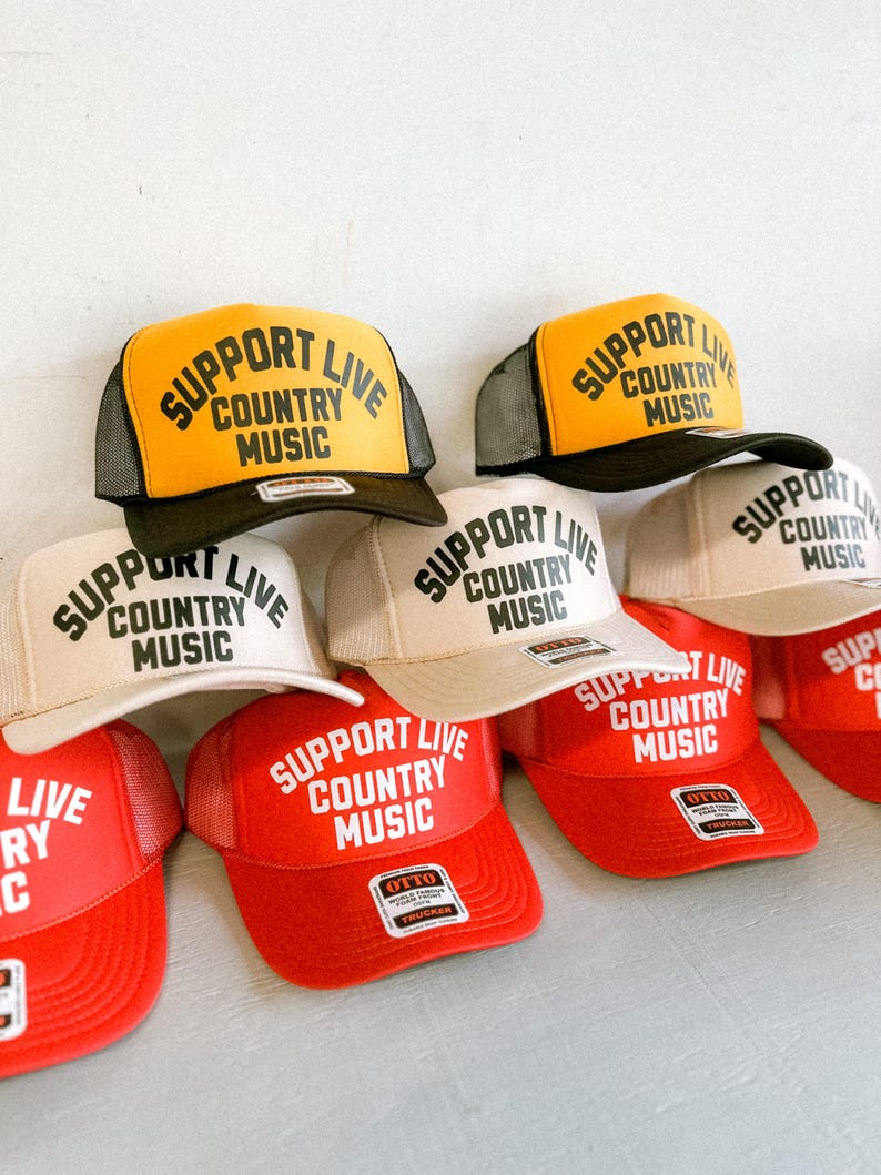 Support Live Country Music Trucker Hat Western Cowboy Trucker Hat Custom Rodeo Unisex Hat Gift Cowgirl Hat Foam Trucker Hat Country Concert image 8