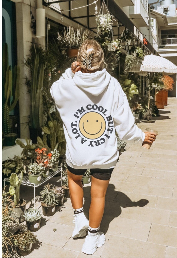 Women Sweatshirt Trendy Preppy Sweatshirt Happy Face Sweatshirt Girly Hoodie Funny Teen Girl Gift Women Fall Sweater Oversized Hoodie Girl Etsy Canada