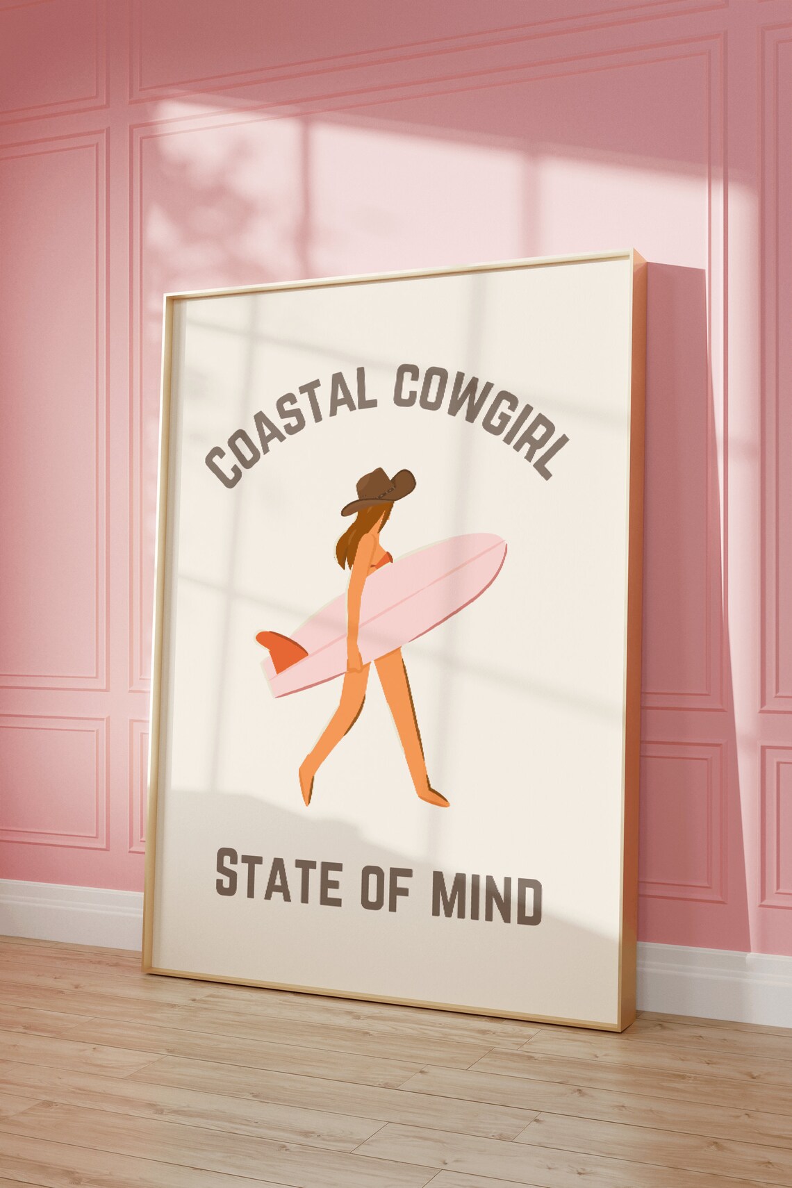 Western Room Decor Coastal Cowgirl Wall Print Pink Cowgirl Pink ...