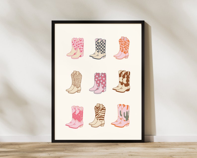 Western Wall Art Cowboy Boots Poster