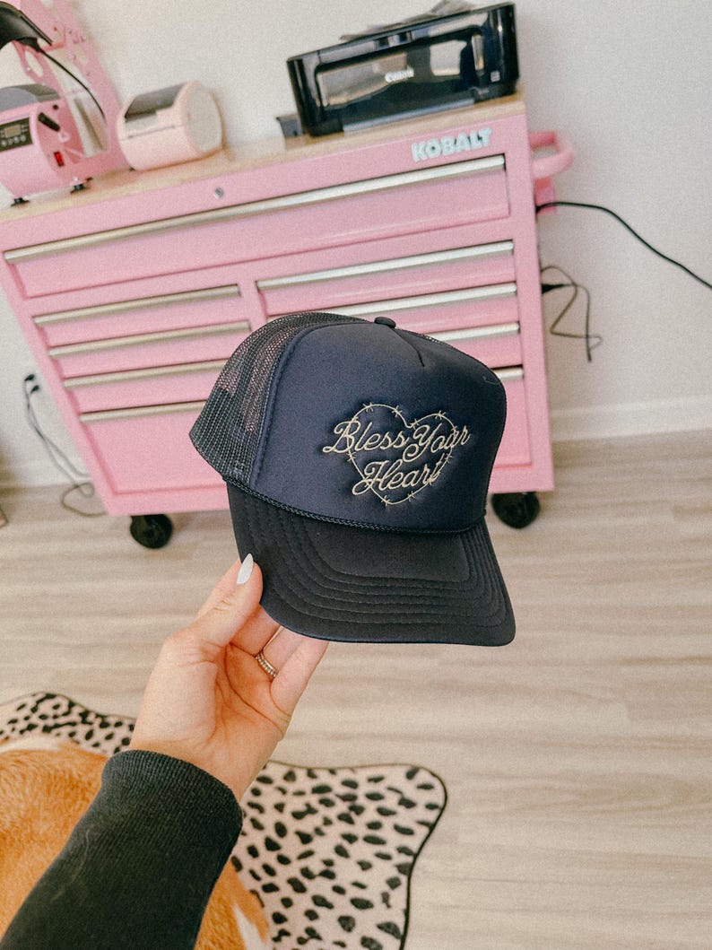 Bless Your Heart Trucker Hat Embroidered Western Cowgirl Hat Red Country Concert Hat Rodeo Trucker Cap Festival Accessory Trendy Gift Her image 7