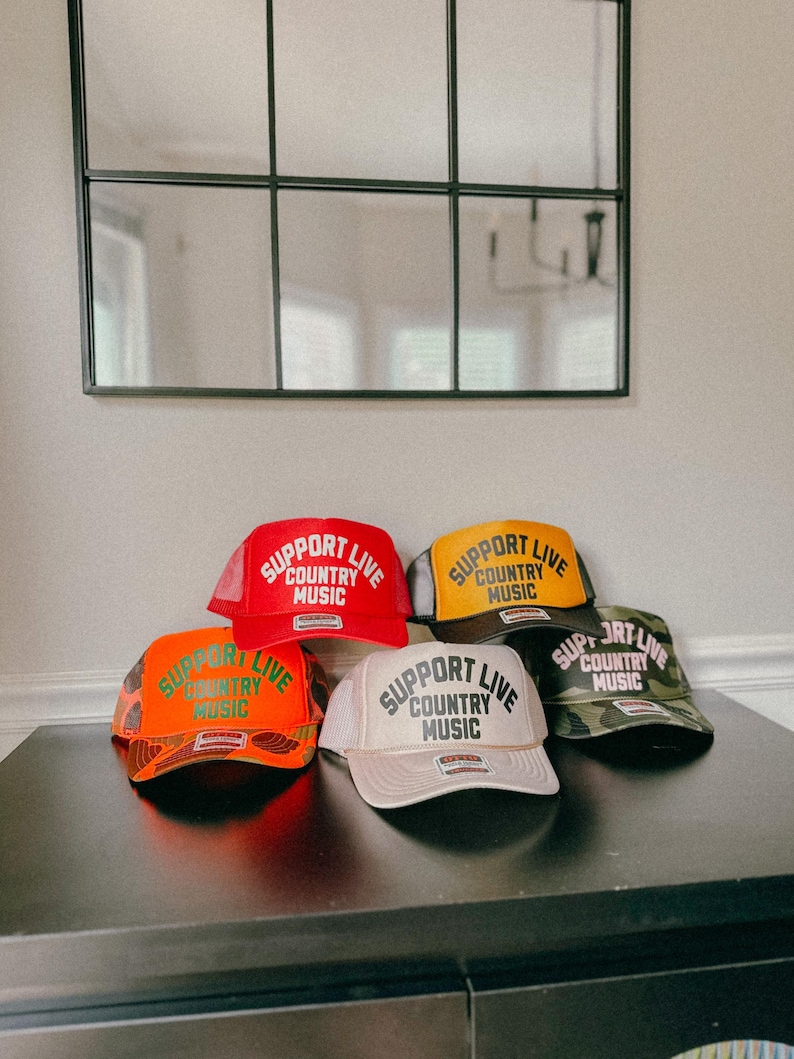 Support Live Country Music Trucker Hat Western Cowboy Trucker Hat Custom Rodeo Unisex Hat Gift Cowgirl Hat Foam Trucker Hat Country Concert image 5