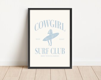 3 Stampe Artistiche Cowgirl Costiera Con Palla Da Discoteca: Decorazione Da Parete Blu Preppy - 2