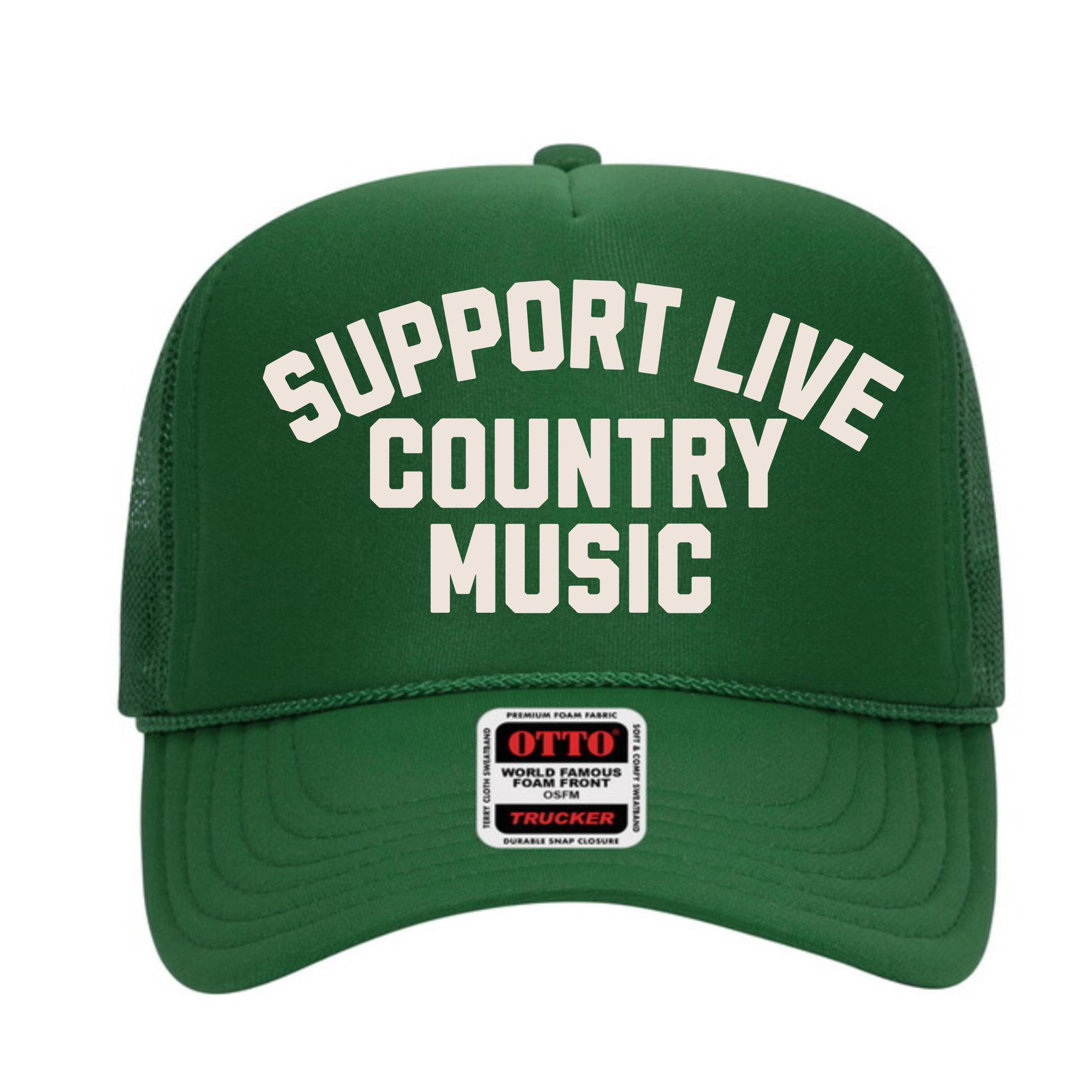 Support Live Country Music Trucker Hat Western Cowboy 