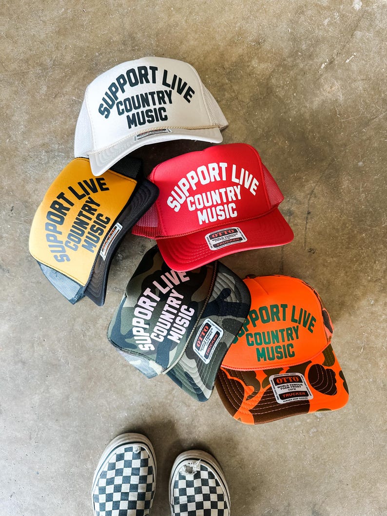 Support Live Country Music Trucker Hat Western Cowboy Trucker Hat Custom Rodeo Unisex Hat Gift Cowgirl Hat Foam Trucker Hat Country Concert image 6