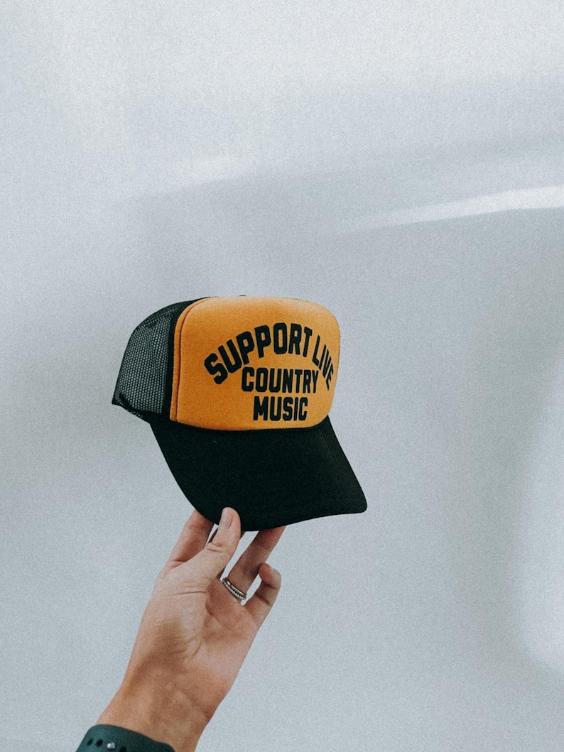 Support Live Country Music Trucker Hat Western Cowboy Trucker Hat Custom Rodeo Unisex Hat Gift Cowgirl Hat Foam Trucker Hat Country Concert