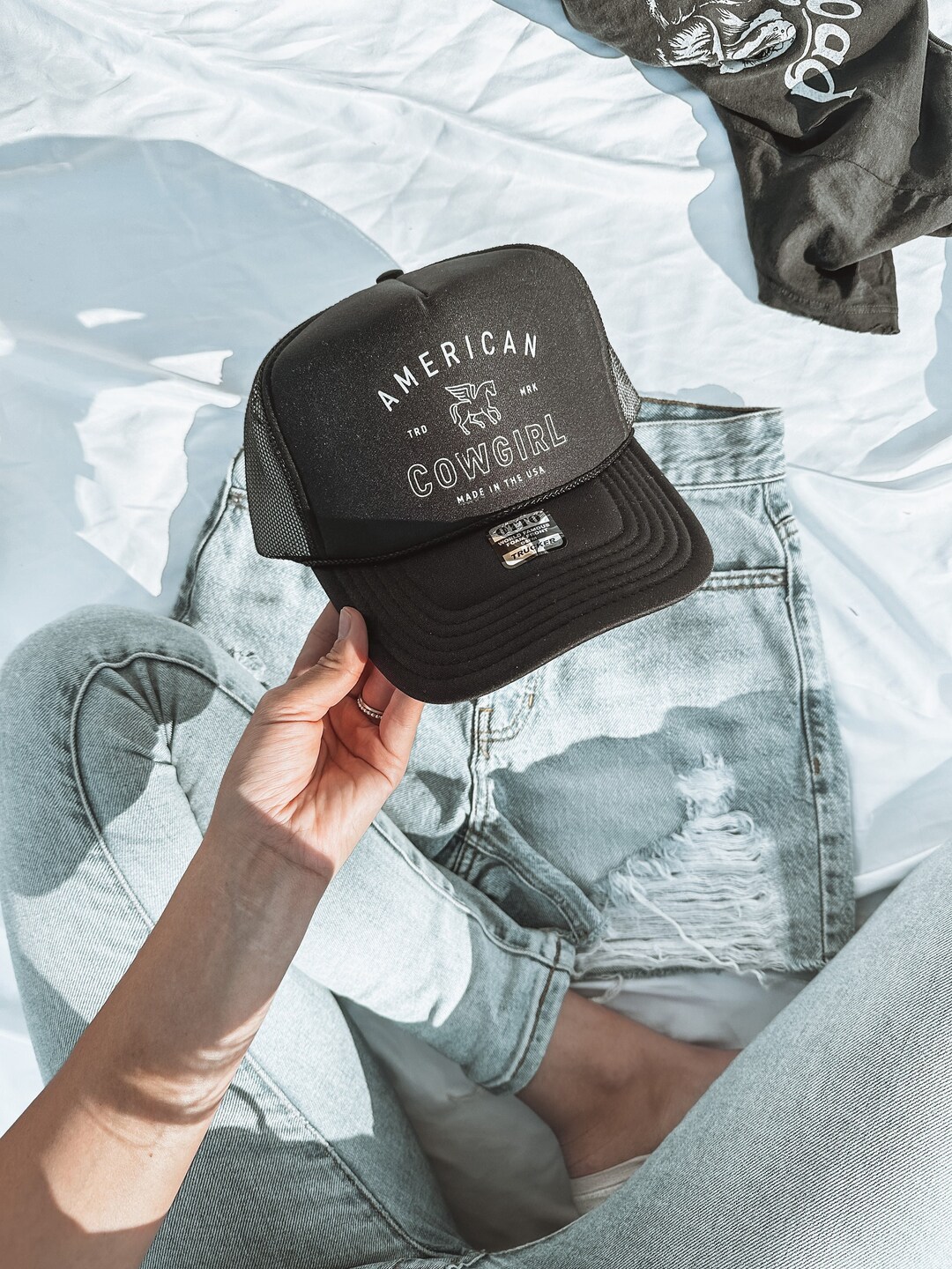 American Cowgirl Trucker Hat Country Theme Hat Custom Cowgirl Trucker