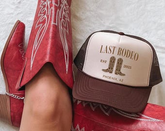 Last Rodeo Bachelorette Trucker Hat Custom Bridal Party Trucker Hat Nashville Bachelorette Trip Cowgirl Western Bride Hat Custom Bach Trip