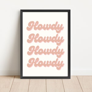 Pink Cowgirl Feminine Wall Decor Howdy Pink Poster Cowboy Boot Wall Decor Cowgirl Hat Pink Room Decor Teen Girl Cowgirl Stylish Dorm Decor