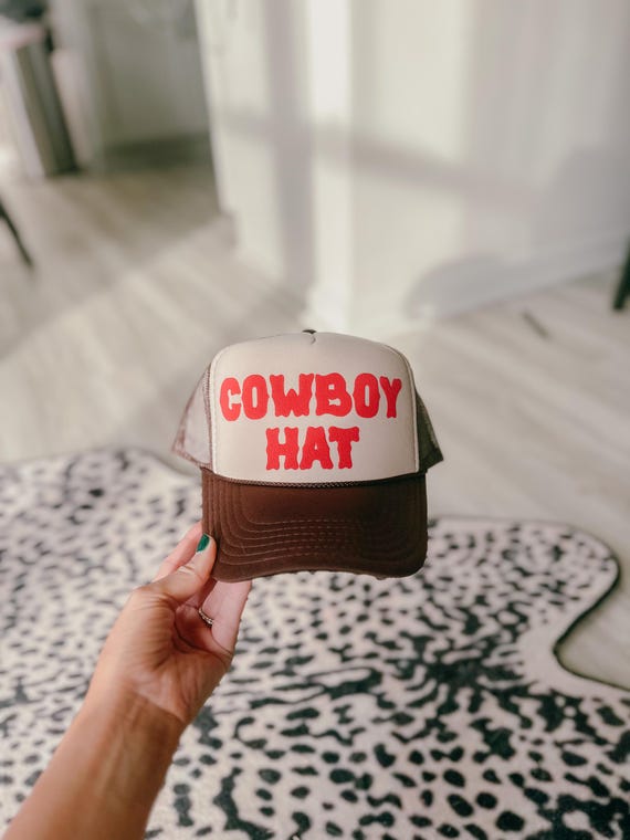 Cowboy Hat Puff Print Trucker Hat  Western Foam Trucker Hat | Cowgirl Outfit Cap | Country Concert Hat | Rodeo Style Gift for Women