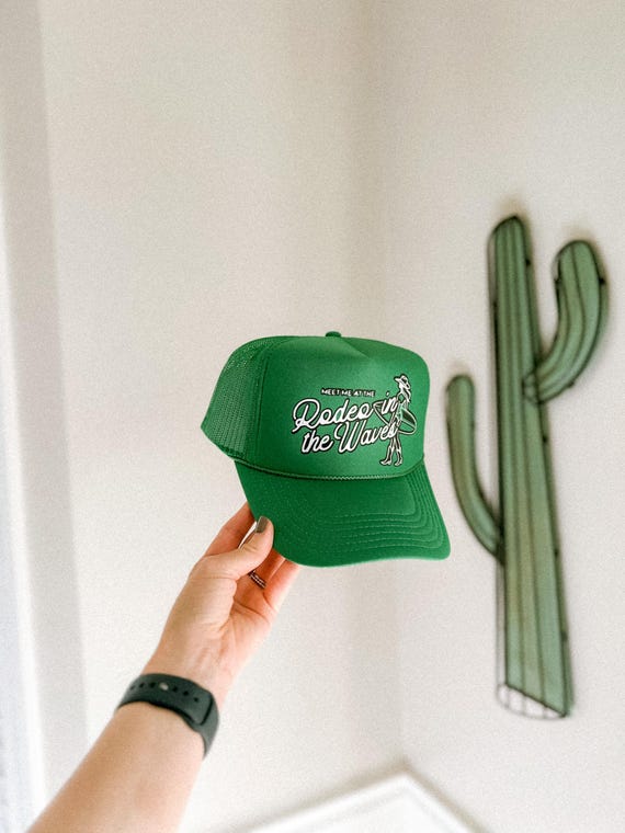 Rodeo in the Waves Trucker Hat Coastal Cowgirl Custom Surf  display picture 1