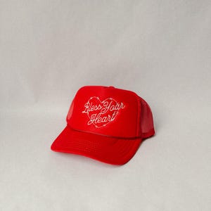 Bless Your Heart Trucker Hat Embroidered Red Western Trucker Hat Rodeo Country Concert Accessory Festival Cowgirl Hat Embroidered Trendy Hat